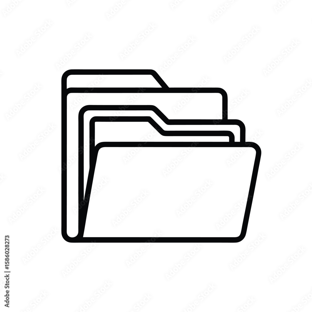 Fototapete simple outline icon of a file folder on a clean white background
