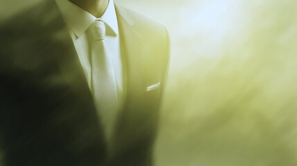 Business Life. Unrecognizable Businessman in costume with Necktie on abstract background, Cropped, Empty Space