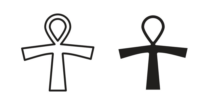 Ankh icon. linear style sign for mobile concept and web design.