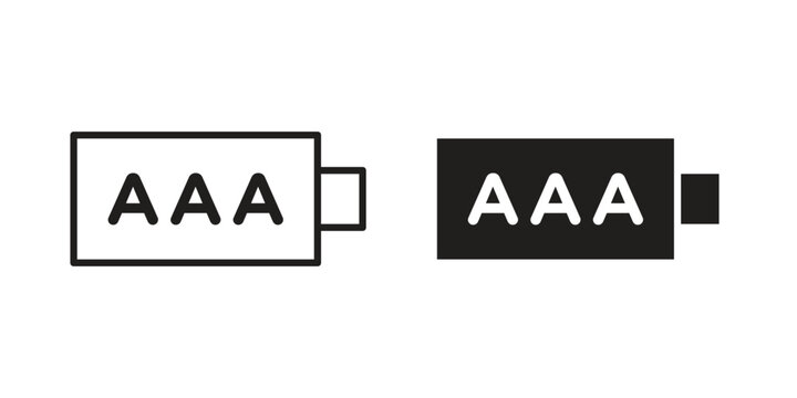 AAA battery icon. linear style sign for mobile concept and web design.