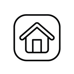 Simple home button  outline icon on a clean white background