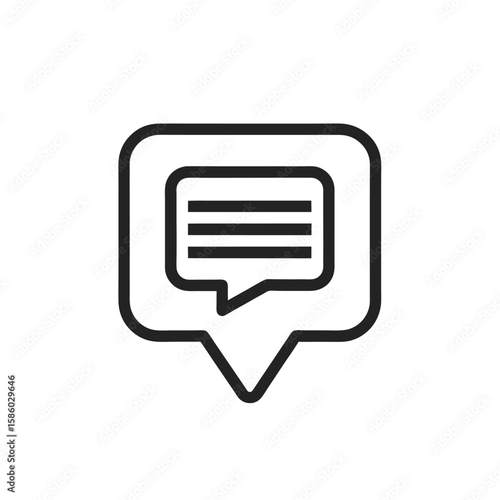 Poster simple communication message button outline icon with red green and blue elements