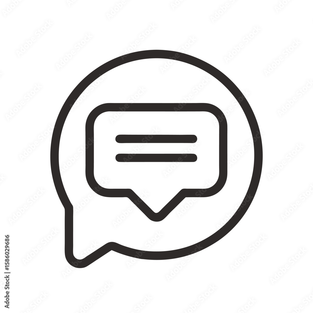 Poster modern outline message button icon with vibrant color options