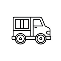 Simple outline truck icon for transportation and logistics design