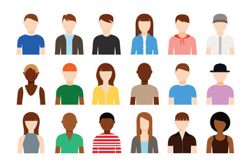 Multicultural Faces: A diverse collection of illustrated portraits showcasing individuality, identity, and a celebration of the spectrum of humanity.