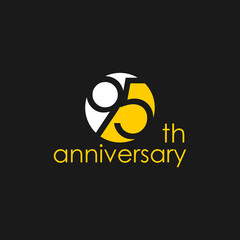 anniversary logo design, 95th anniversary, symbol, icon, party, logo design for 95th anniversary, vector, success, illustration, birthday, symbol, background, year, congratulations, greeting, invitati