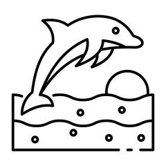 This Dolphin icon is suitable for Summer Holiday, etc.