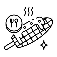 This Grilled Corn icon is suitable for Summer Holiday, etc.