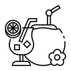 This Tropical Drink icon is suitable for Summer Holiday, etc.