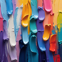 Vibrant colorful abstract brushstroke painting background