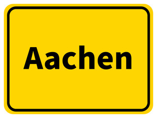 Illustration of a city entrance sign for the city of Aachen