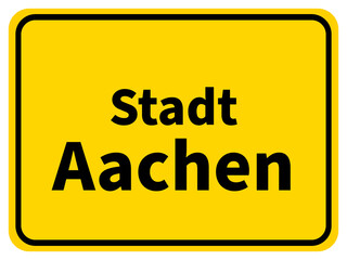 Illustration of a city entrance sign for the city of Aachen