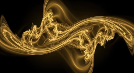 Abstract digital artwork of golden liquid flowing through a dark, textured surface.