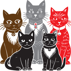 black and white cats