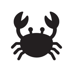 Simple Black Crab Silhouette Illustration on White Background for Design and Creative Projects