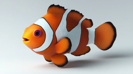 Cartoon clownfish against a plain background