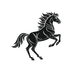 Galloping Horse Silhouette – Elegant Black Running Horse Vector Illustration