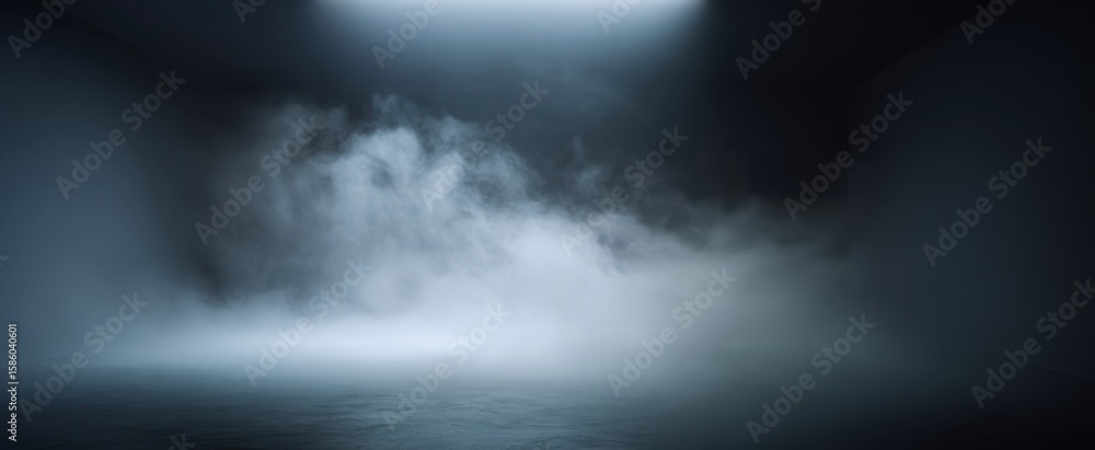 Aufkleber the ethereal fog enveloping a dark, illuminated room creating a mysterious atmosphere.
