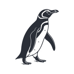 Black & White Penguin Vector Illustration