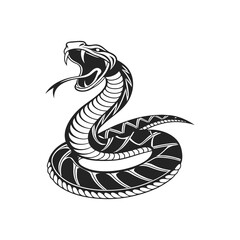 Fototapeta premium Black & White Cobra Vector Illustration, Vintage Style King Cobra Engraving Vector