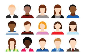 Diversity in Faces: A collection of stylized headshots, representing a diverse array of individuals, showcasing a variety of ethnicities, ages, and hairstyles.