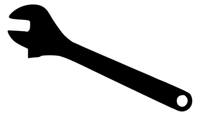 Vector Silhouette Of A Wrench.