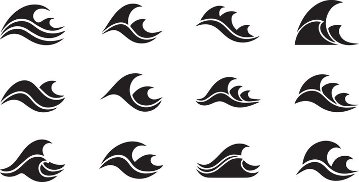 Wave Vector Icons | Ocean and Water Motion Illustration Set