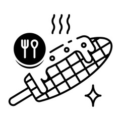 This Grilled Corn icon is suitable for Summer Holiday, etc.