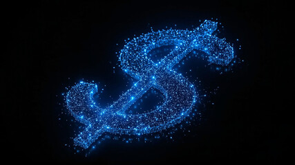 Fototapeta premium dollar sign on black background