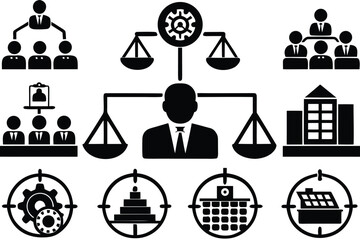 Corporate Structure Icons for Workflow and Planning