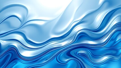 Abstract tech background with flowing liquid metal texture in blue and silver tones.