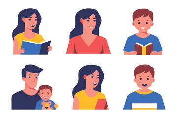 Family moments vector illustration: Embrace the warmth and connection of family life in this heartwarming vector illustration, featuring diverse characters.