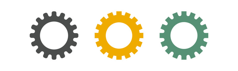 Gears showcase mechanical process and connectivity in this transparent background graphic, Setting icon vector Illustrator editable design.