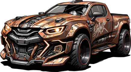 Red sports car speeding on the road luxury racing vehicle concept illustration