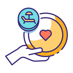 This Frisbee icon is suitable for Summer Holiday, etc.