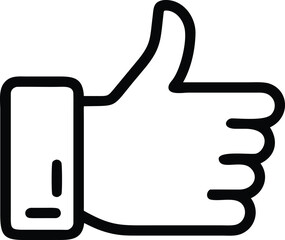 Simple line art thumbs up icon hand gesture element
