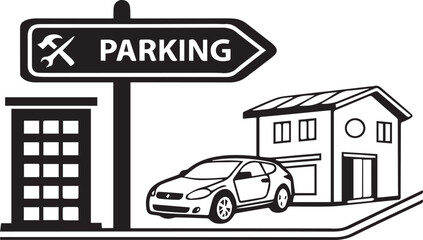 Residential Parking Sign Illustration