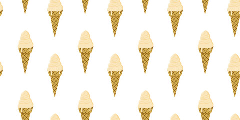 Sunny outdoor summer ice cream cones pattern in a playful design suitable for various creative uses