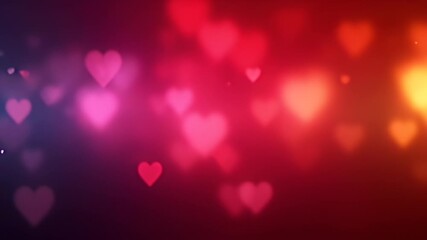 Create romantic ambience using mesmerizing 4K hearts pattern overlay where tiny RGB heart bokeh pulses dance against rich black recalling vintage video 16 mm lenses disco vibes ideal Valentine - Powered by Adobe