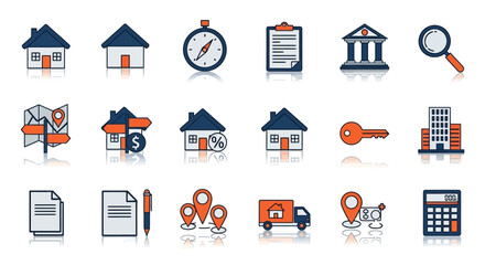 Flat Graphic Icons for Real Estate Services