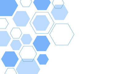 Abstract blue hexagon shape for frame illustration design