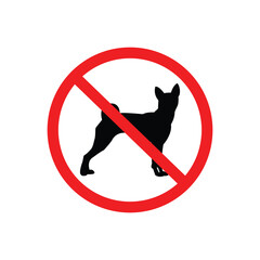 No Dogs Allowed Red Prohibition Sign for Public Spaces, no dog zone, Parks, Entrances, and Pet Restriction Notices.