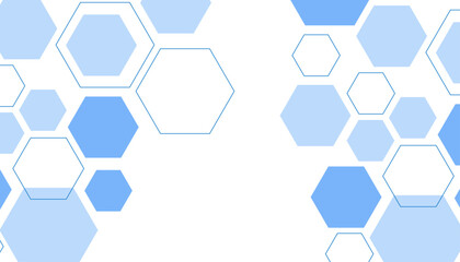 Abstract blue hexagon shape for frame illustration design