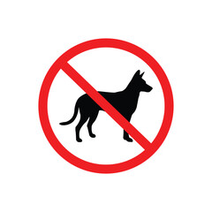 No Dogs Allowed Red Prohibition Sign for Public Spaces, no dog zone, Parks, Entrances, and Pet Restriction Notices.