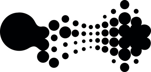 Halftone Dots Abstract Black Wave Background