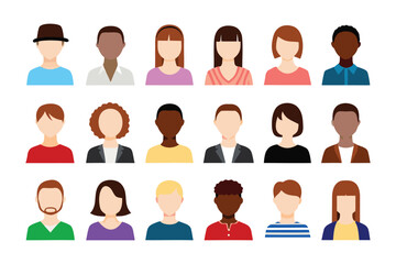 Diverse Profile Portraits: A collection of diverse profile portraits showcases a spectrum of ethnicity, hairstyle, and clothing styles. © abidakhatun