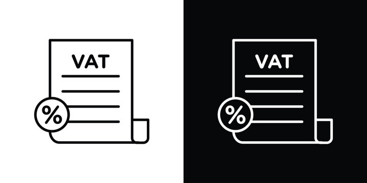 Value added tax VAT icon For your design, logo. Vector illustration. Editable Stroke.