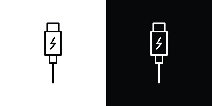 USB type c icon For your design, logo. Vector illustration. Editable Stroke.