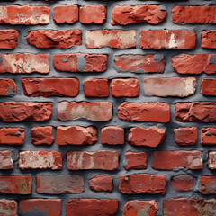 Classic red brick wall with textured background 