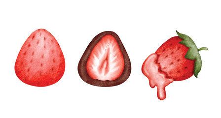 Strawberry Dessert Variations vector illustration